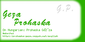 geza prohaska business card